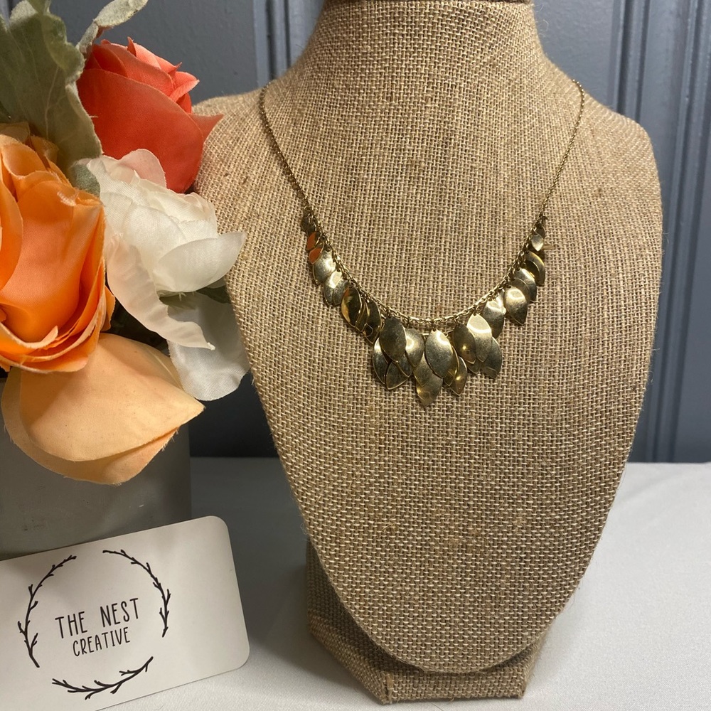 Vintage Gold Leaf Necklace